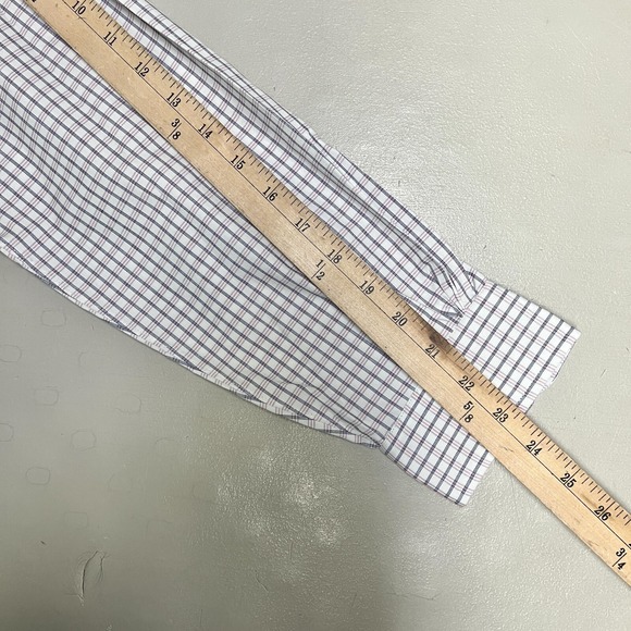 Vintage Brooks Brothers Dress Shirt Men 15.5 Button Up Check Blue Red USA VTG - Picture 9 of 10